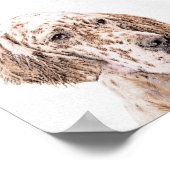 English Setter Orange Belton Painting Dog Art ポスター (角)