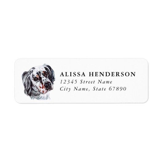 English Setter Return Address Labels ラベル (正面)