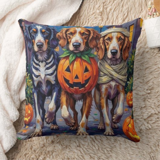 English Setter Trick-or-Treating Halloween Costume クッション (ブランケット)