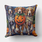English Setter Trick-or-Treating Halloween Costume クッション (裏面)