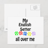 English Setter Walksデザイン ポストカード (正面/裏面)