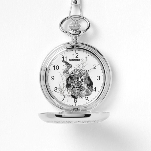 English Setter , Woodcock hunting 腕時計 (正面)