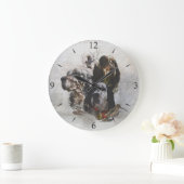 English Setters ラージ壁時計 (ホーム)