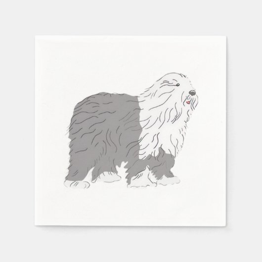 English Sheepdog スタンダードカクテルナプキン (正面)