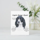 English Springerスパニエル犬(blk)履歴デザイン ポストカード (スタンド正面)