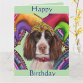 ENGLISH SPRINGER SPANIEL  カード (黄色い花)