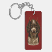 English Springer Spaniel Angel / Devil keychain キーホルダー (正面左)