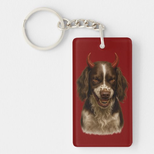 English Springer Spaniel Angel / Devil keychain キーホルダー (正面)