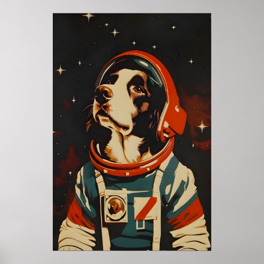 English Springer Spaniel Astronaut Poster, English ポスター (正面)