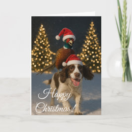 English Springer Spaniel Christmas greeting card シーズンカード