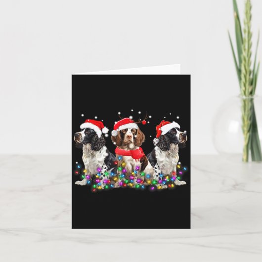 English Springer Spaniel Dog Christmas Matching Fa カード (正面)