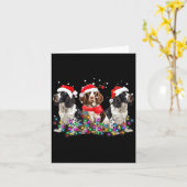 English Springer Spaniel Dog Christmas Matching Fa カード (黄色い花)