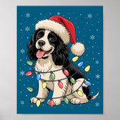 English Springer Spaniel Dog Christmas Tree Lights ポスター (正面)