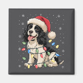 English Springer Spaniel Dog Christmas Tree Lights マグネット (正面)