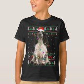 English Springer Spaniel Dog Christmas Ugly Sweate Tシャツ (正面)