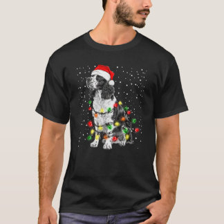 English Springer Spaniel dog with string lights Ch Tシャツ