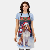 English Springer Spaniel Fire Station Santa エプロン (着用した状態)