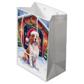 English Springer Spaniel Fire Station Santa ミディアムペーパーバッグ (裏面アングル)