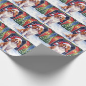 English Springer Spaniel Fire Station Santa ラッピングペーパー (角)