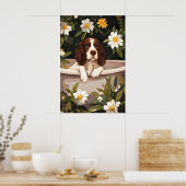 English Springer Spaniel In Bathtub Poster, Funny ポスター (キッチン)