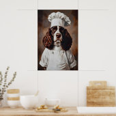 English Springer Spaniel In Chefs Hat Poster, Pet ポスター (キッチン)