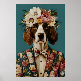 English Springer Spaniel In Suit Poster, Springer ポスター
