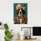 English Springer Spaniel In Suit Poster, Springer ポスター (ホームオフィス)