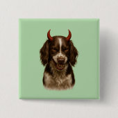 English Springer Spaniel looking devilish badges 缶バッジ (正面)