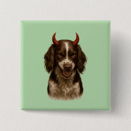 English Springer Spaniel looking devilish badges 缶バッジ