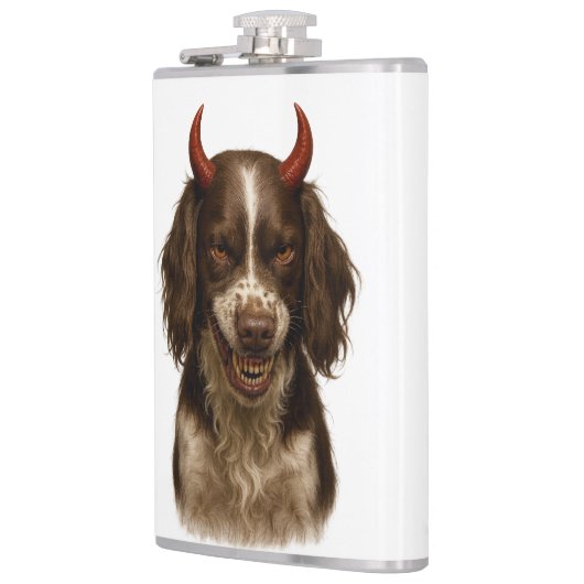 English Springer Spaniel naughty Devil Hip Flask フラスク (左)