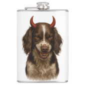 English Springer Spaniel naughty Devil Hip Flask フラスク (正面)