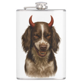 English Springer Spaniel naughty Devil Hip Flask フラスク