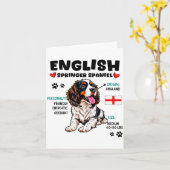 English Springer Spaniel Owner Funny Dog Lover カード (黄色い花)