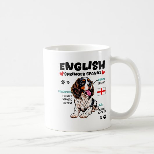 English Springer Spaniel Owner Funny Dog Lover  コーヒーマグカップ (右)