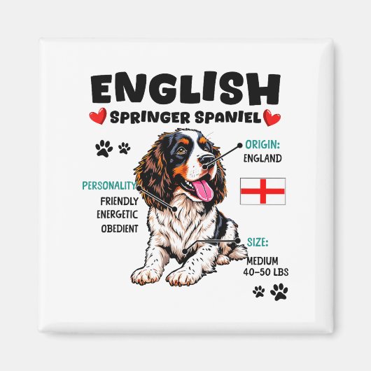 English Springer Spaniel Owner Funny Dog Lover  マグネット (正面)