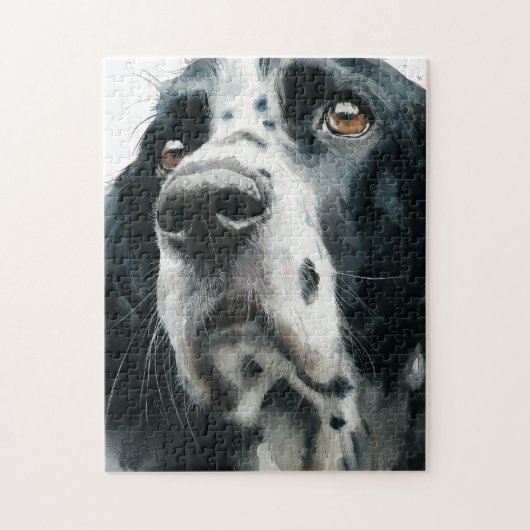English springer spaniel portrait with ticking ジグソーパズル (縦)