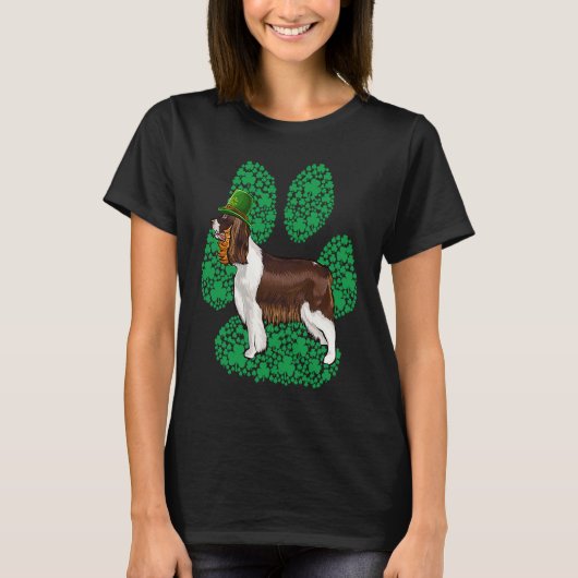 English Springer Spaniel St Patricks Day Shamrock Tシャツ (正面)