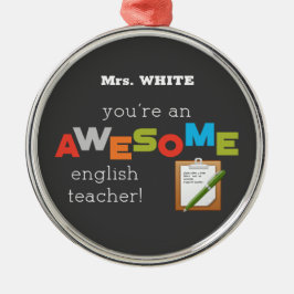 English Teacher Appreciation Day、すばらしい メタルオーナメント