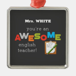 English Teacher Appreciation Day、すばらしい メタルオーナメント