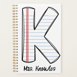 English Teacher Planner with Notebook Initial プランナー手帳