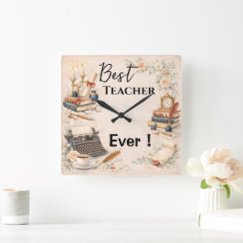 English Teacher Thank You Gift End of School Year スクエア壁時計