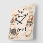 English Teacher Thank You Gift End of School Year スクエア壁時計 (傾斜)