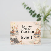 English Teacher Thank You Gift End of School Year ポストカード (スタンド正面)