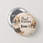 English Teacher Thank You Gift End of School Year 缶バッジ (正面&裏面)