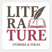 English Teacher Typography Design スクエアシール (正面)