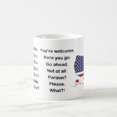 English vs. German - Bitte vs. Please - Mug コーヒーマグカップ (中央)
