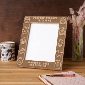 Engraved Baby Birth Stats Personal Picture Frame レーザー彫刻フレーム