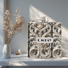 Engraved Ornate Baroque Grandeur Vintage Ivory  フラスク