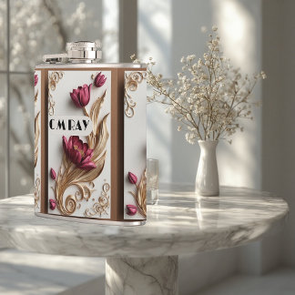 Engraved Ornate Baroque Opulence Vintage Ivory  フラスク