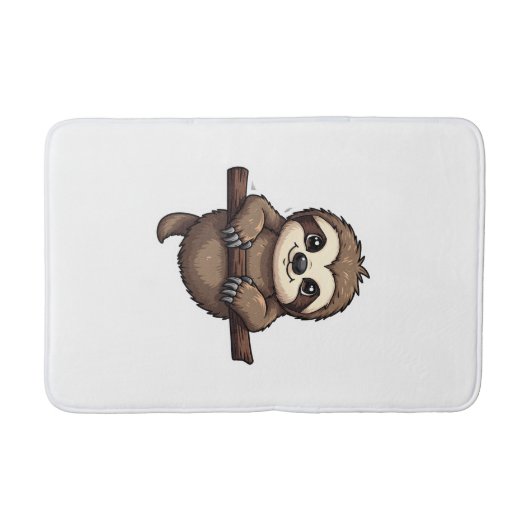 Engraved Sloth Tee Vintage Animal Art (2) バスマット (正面)